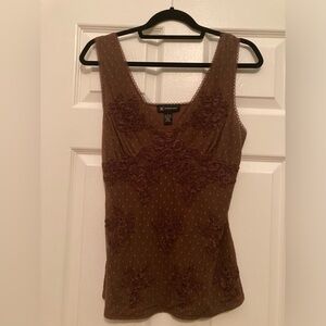 INC International Concepts Sleeveless Blouse, Brown, Size Large